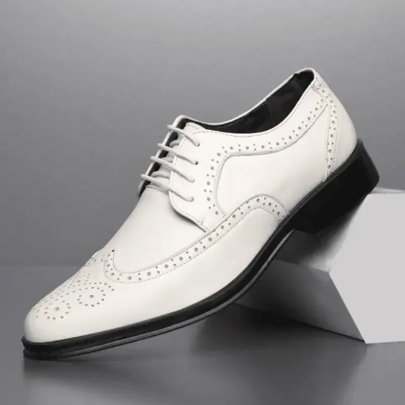 

Social Shoe Male Breathable Summer Official New Pointed Toe Men's Formal Shoes Gentleman Legitimate Leather Footwear Comfortable