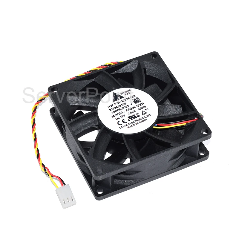 Well Tested For Delta FFB0812XH 8cm DC 12V 2A 3-Pin Cooling Fan