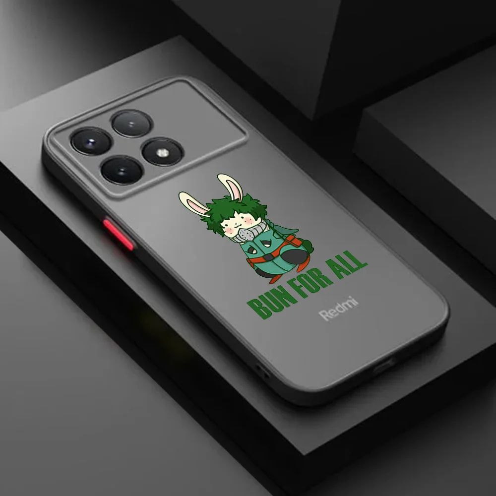 Phone Case For Xiaomi Poco X3Pro F3 X4 13 14 X5 M5 C40 C50 C51 Midoriya Izuku My Hero Academia Redmi 13c Matte Translucent Cover