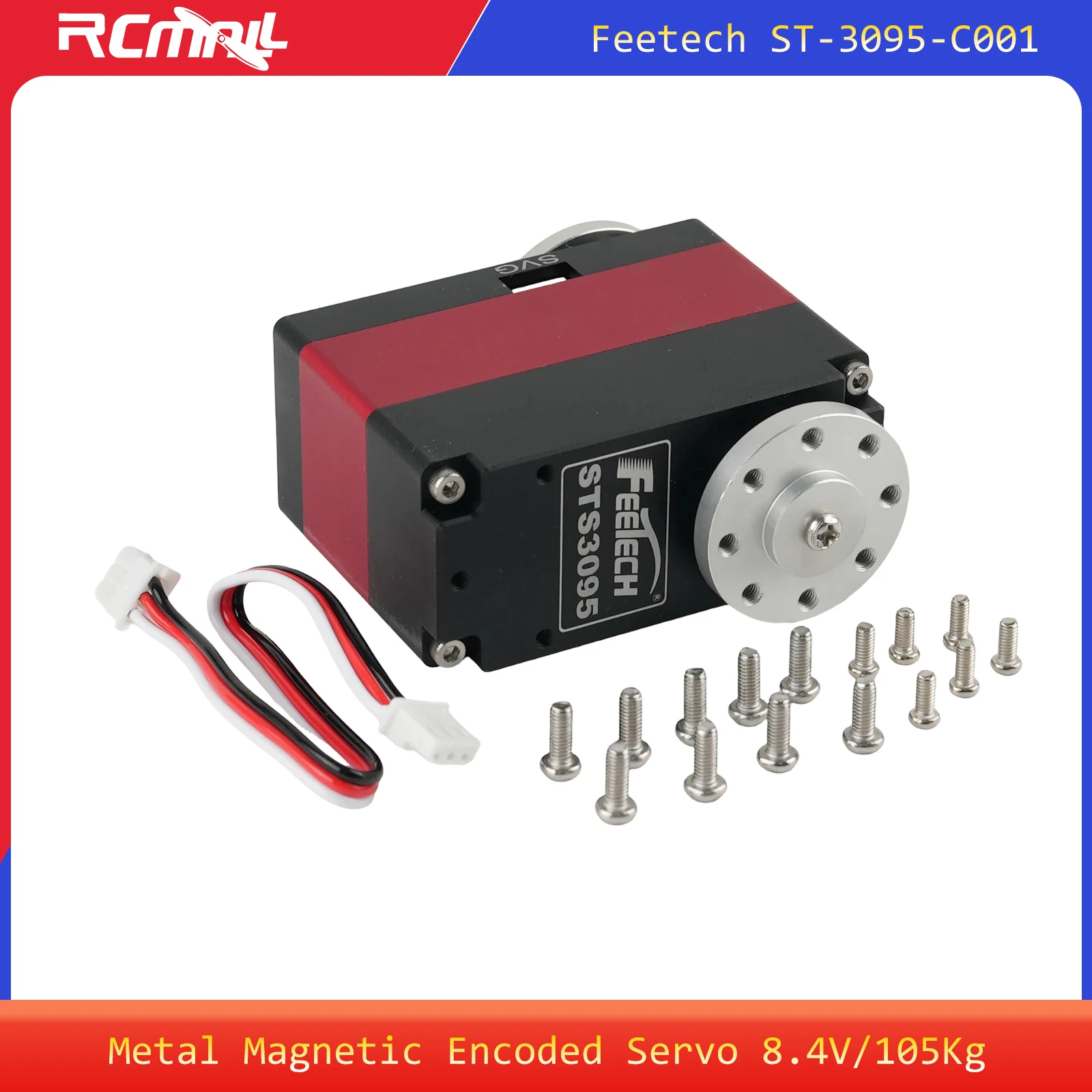 

Feetech ST-3095-C001 Металлический магнитный сервопривод с кодированием, 8,4 В, 105 кг, двойной вал TTL, умный сервопривод для роботов, радиоуправляемых игрушек, лодок