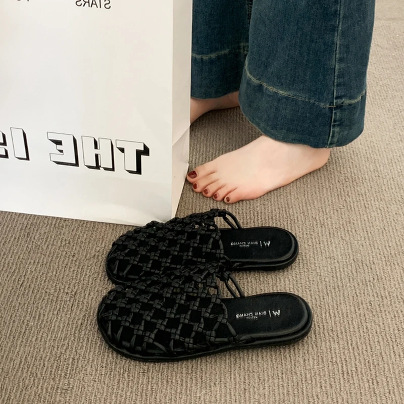 

White Big Head Ugly Roman Sle Women's Sandals Summer New Head Covered Hollow out Forest System Versatile Semi-S...