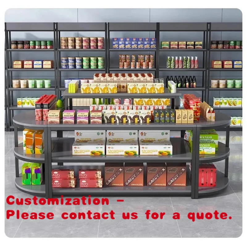 

Customize.Factory Island Display Cabinet Supermarket Convenience Store Shelf Display Snacks Stationery Store Product S