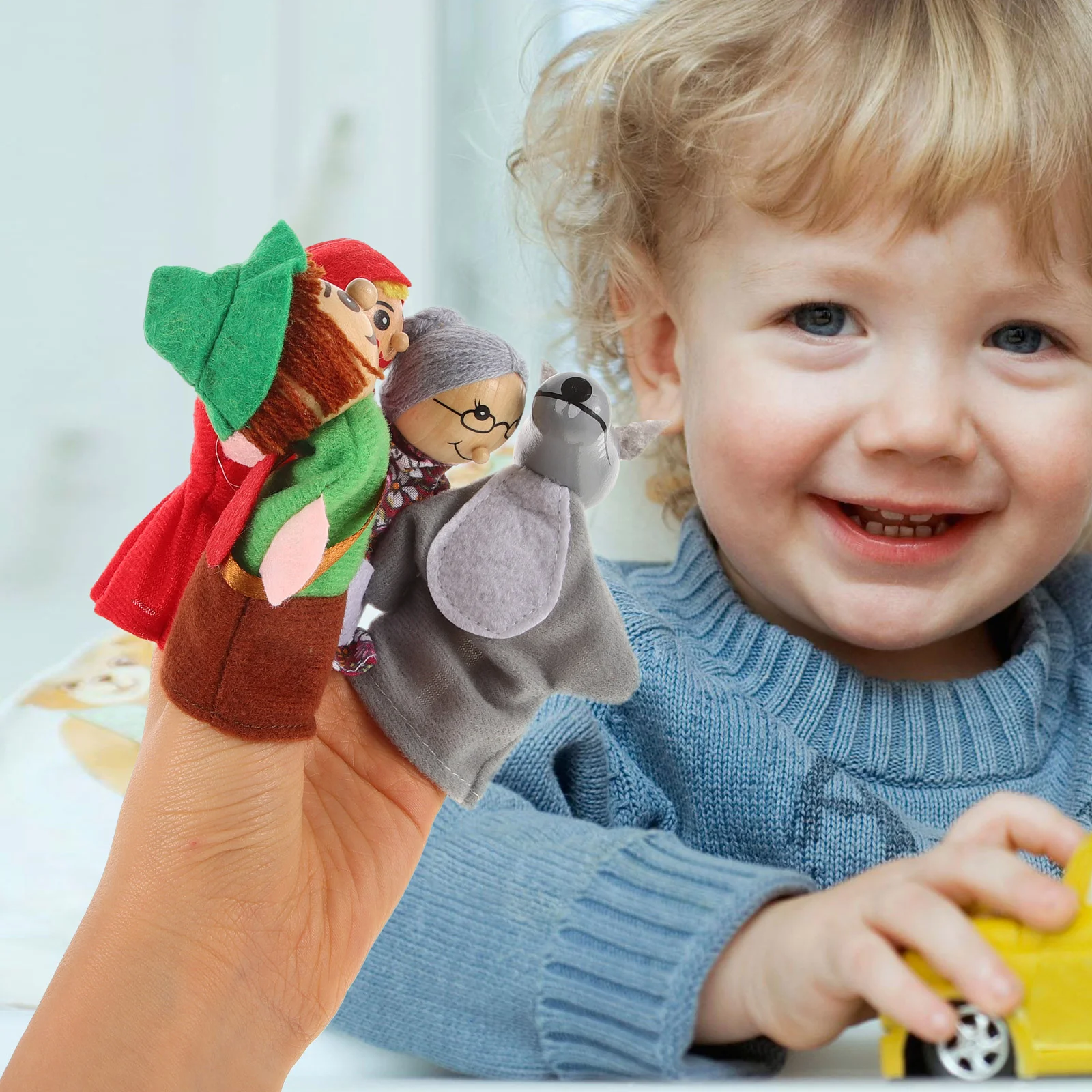 4-teiliges Spielzeug, Fingertiere, Puppenspielzeug für Kinder, Handpuppen, Kinder, Kleinkinder