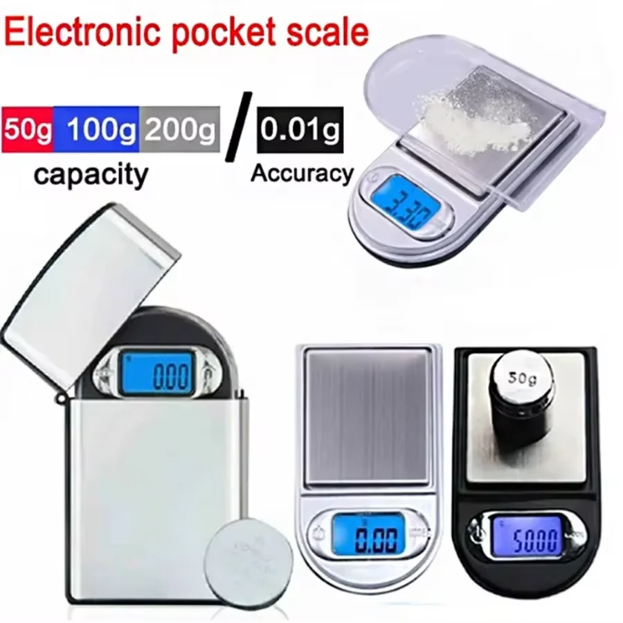 Mini Pocket Lighter Scale 200g Precision Digital Scales for For Jewelry Diamond Reloading Kitchen 0.01g Weight