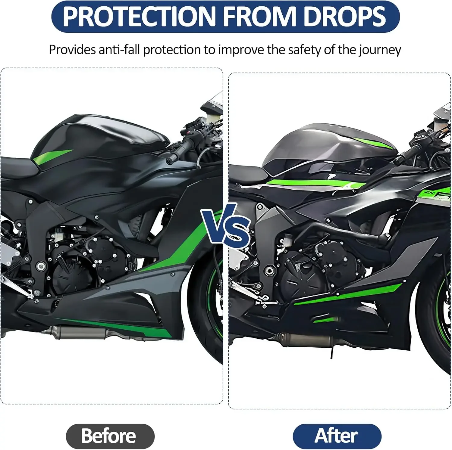 For KAWASAKI NINJA ZX6R ZX-6R 22-25 Motorcycle Engine Bumper Body Protection Frame Front Anti Fall Protection Device Guard Rod