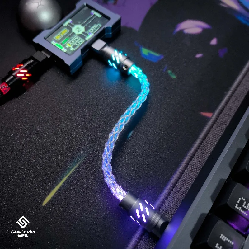 Single Crystal Copper Aviation Plug Wire Customization Short 12cm RGB Type-c Ergonomic Gaming Mechanical Keyboard Accessories