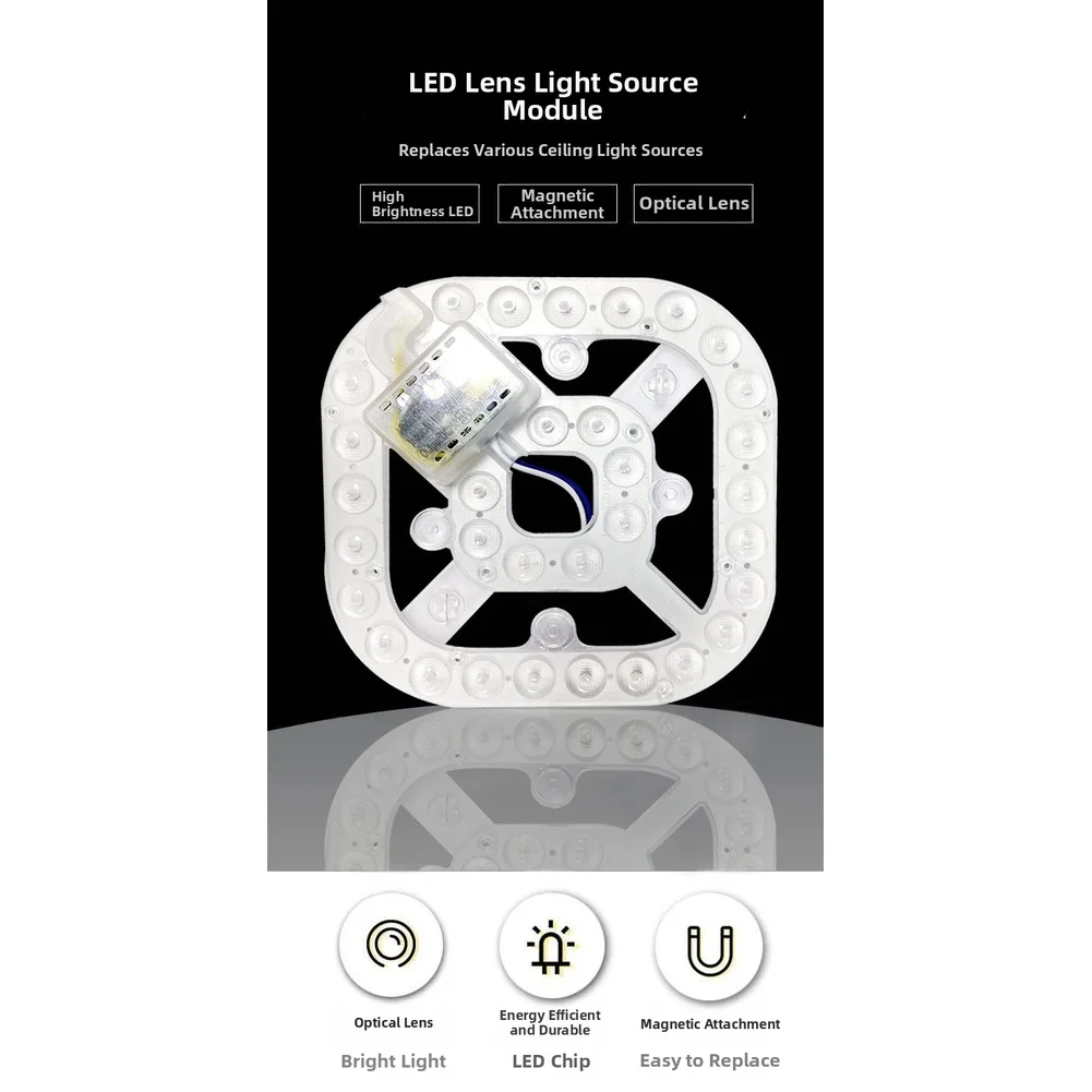 LED Ceiling Light Panel 24W 2500lm Tricolor Dimmable with Magnetic Mount for Easy Installation and Bright Illumination