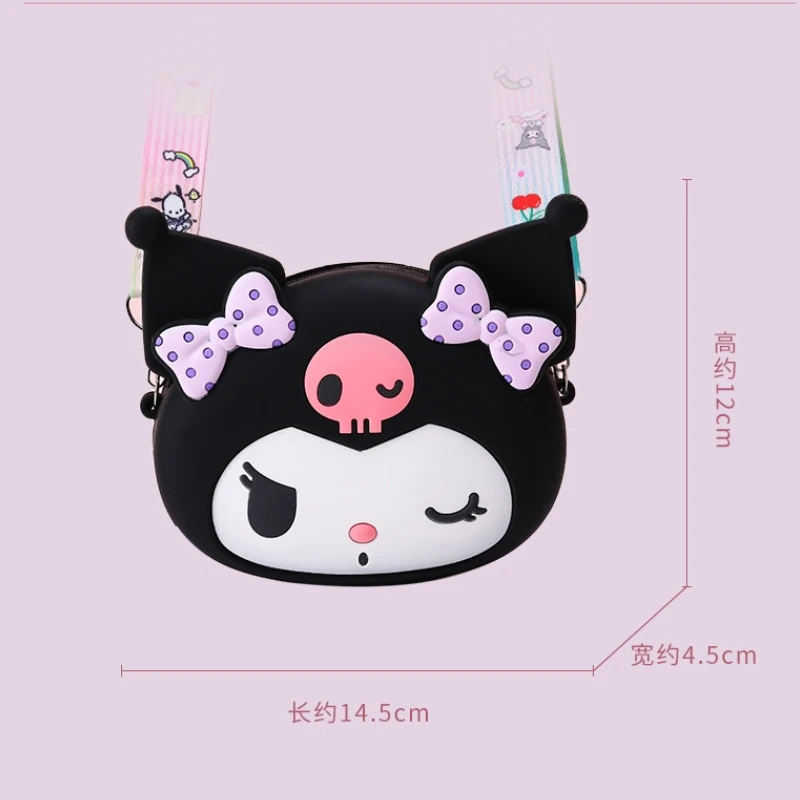 Sanrio coin purse Fashionable backpack Cartoon character Hello Kitty Kuromi Melody coin purse Silicone bag Children\'s backpack