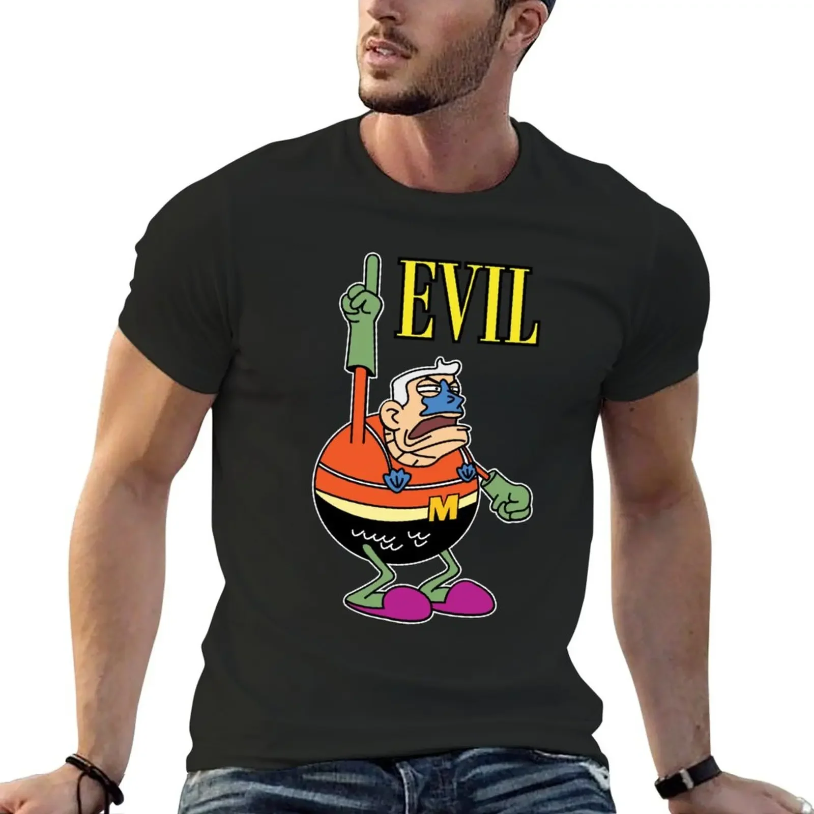 

Mermaid Man Evil Classic . T-shirt graphics heavyweights blacks t shirts for men cotton