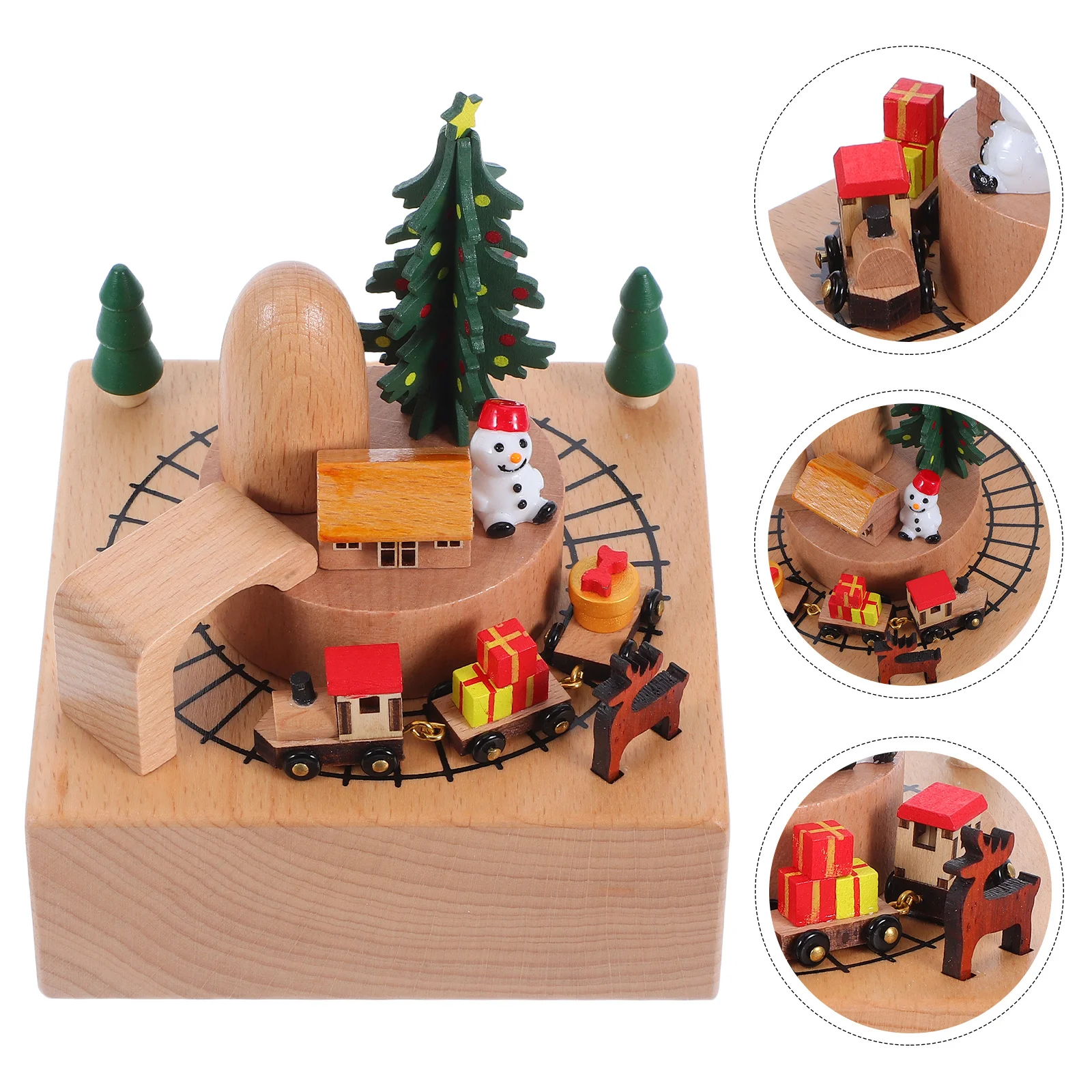 

Handmade Rotating Carousel Music Box Wooden Craft Home Decor Birthday Favor Playing Melodious Tunes Unique Music Box for