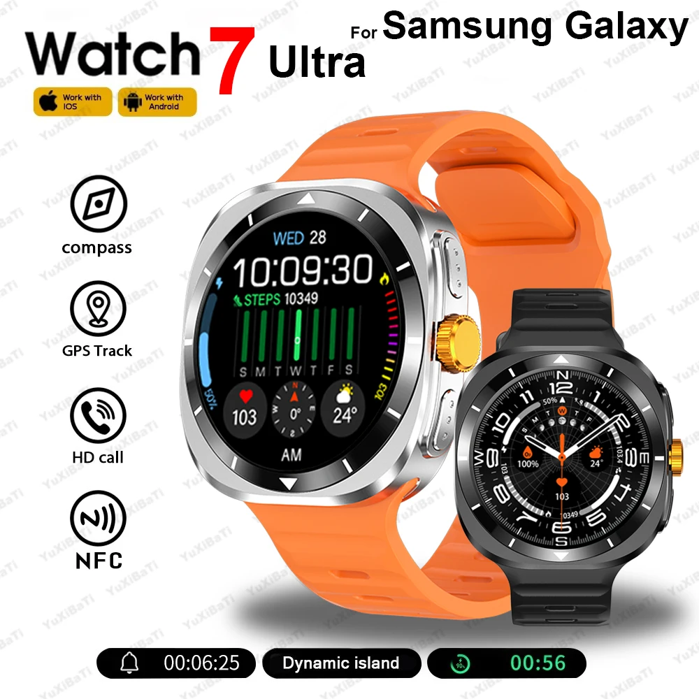 2024 New For Samsung Galaxy Watch 7 Ultra GPS NFC Compass Smart Watch Outdoor Sport Man AMOLED 466*466 Galaxy Watch 6 Upgraded