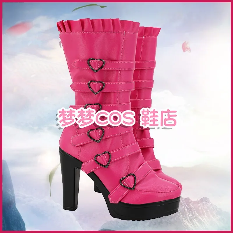 Dracula Innov Cosplay Anime Vrouwen Leuke Roze Laarzen Dracula Innov Ulaa Schoenen Halloween Vampier
