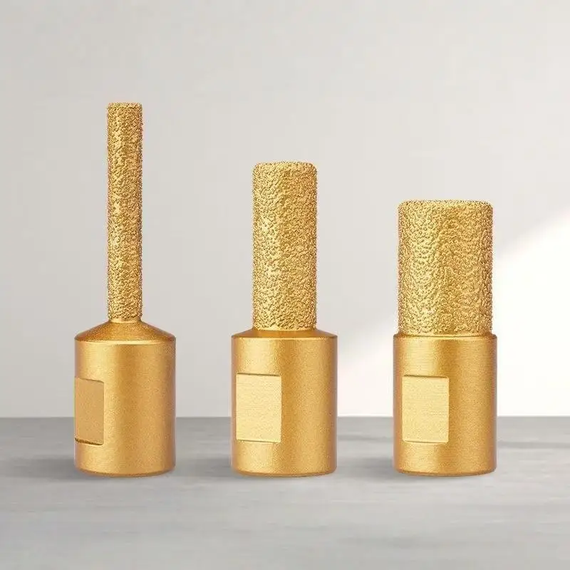 

{HMA84}6/10/15mm Round Shank Vacuum Brazed Burr Rotary Grinding Head Edges Trimming And Grooving Tool For Angle Grinder