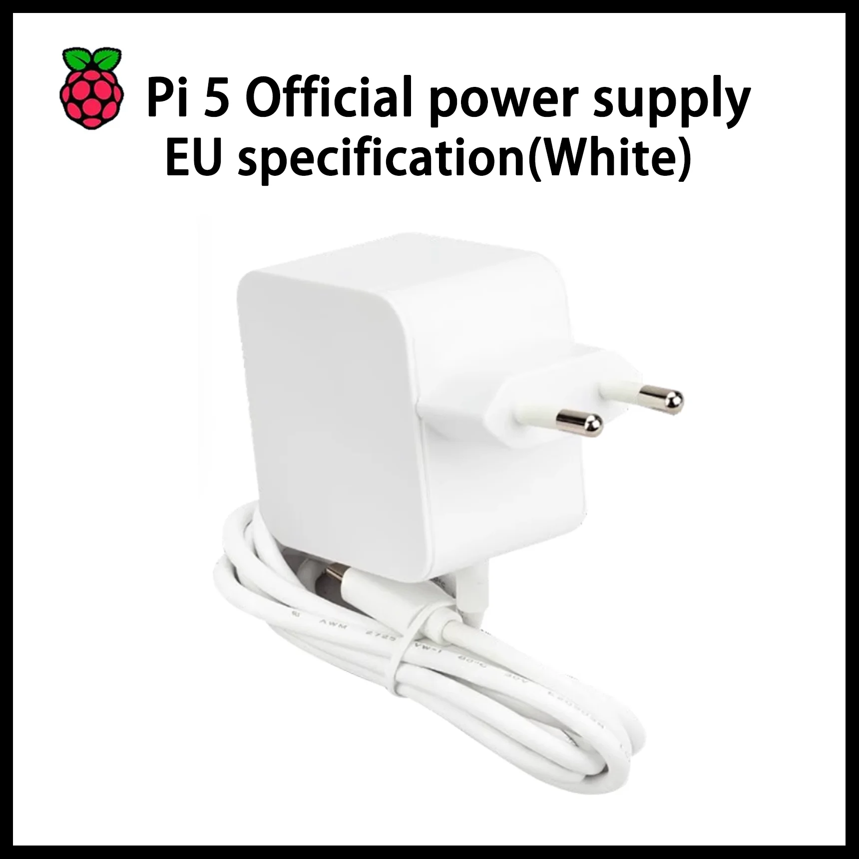 الأصلي Raspberry Pi 5 مصدر الطاقة الرسمي 27 واط USB-C مصدر الطاقة الرسمي 5.1 فولت 5A محول يدعم معايير PD