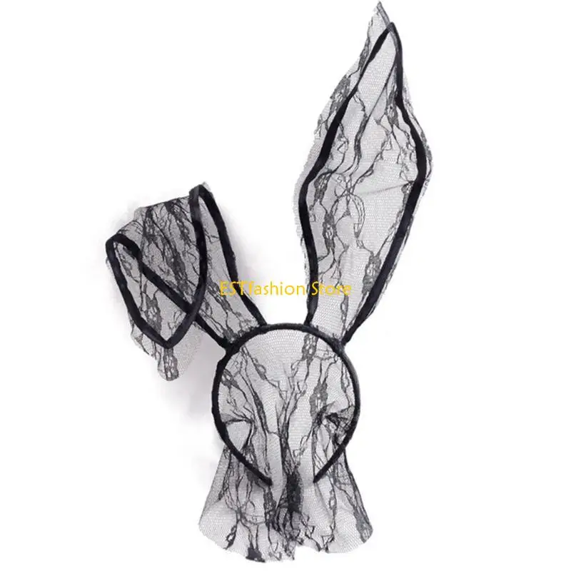 

Y5GC Sexy Lace Headband Face Veil Headband Veil Bunny Ear Headband For Women Rabbits Ear Headband Bunny Headband EyeMask