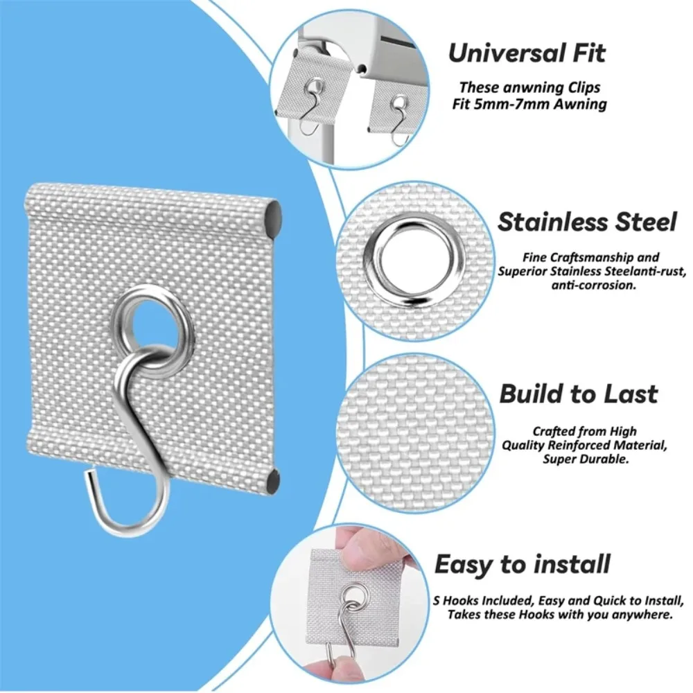 4/6 قطعة مقاطع السنانير RV المظلة هوك التخييم المظلة السنانير مقاطع خيمة الشماعات الشماعات الخفيفة مع ثقوب قافلة Camperb اكسسوارات