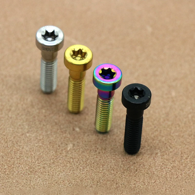 For Shimano XT M8000 9000/9020 Mountain Bike Oil Brake TC4 Titanium Screw Three Colors Bicycle Parts M6 × 24mm 2 Pcs