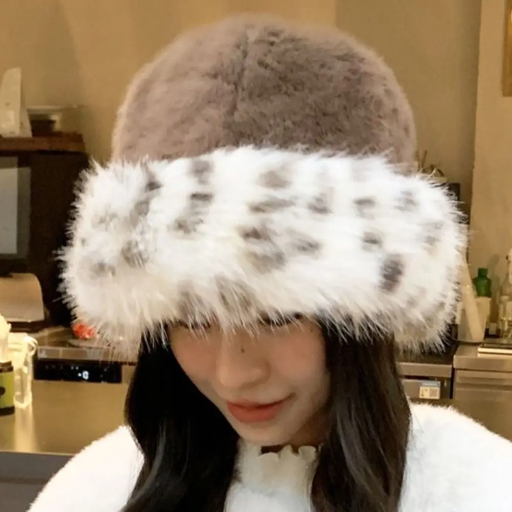 Cozy Fur Fur Cap Windproof Thicken Material Fluffy Bucket Hat Soft Lining Ear Flaps Faux Fur Cap Casual Wear