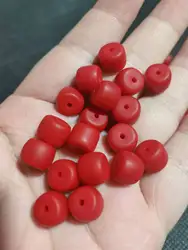 30pcs/lot natural red Sherpa glass beads old retro diy necklace bracelet earrings accessories gem folk-custom wholesale