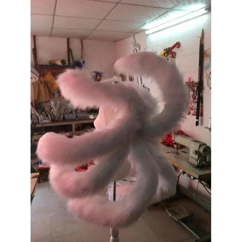 New Handmade Work LOL  Ahri's Nine-Tails White Fox Tails Cosplay Halloween Christmas Costume Prop Accessories JS1558