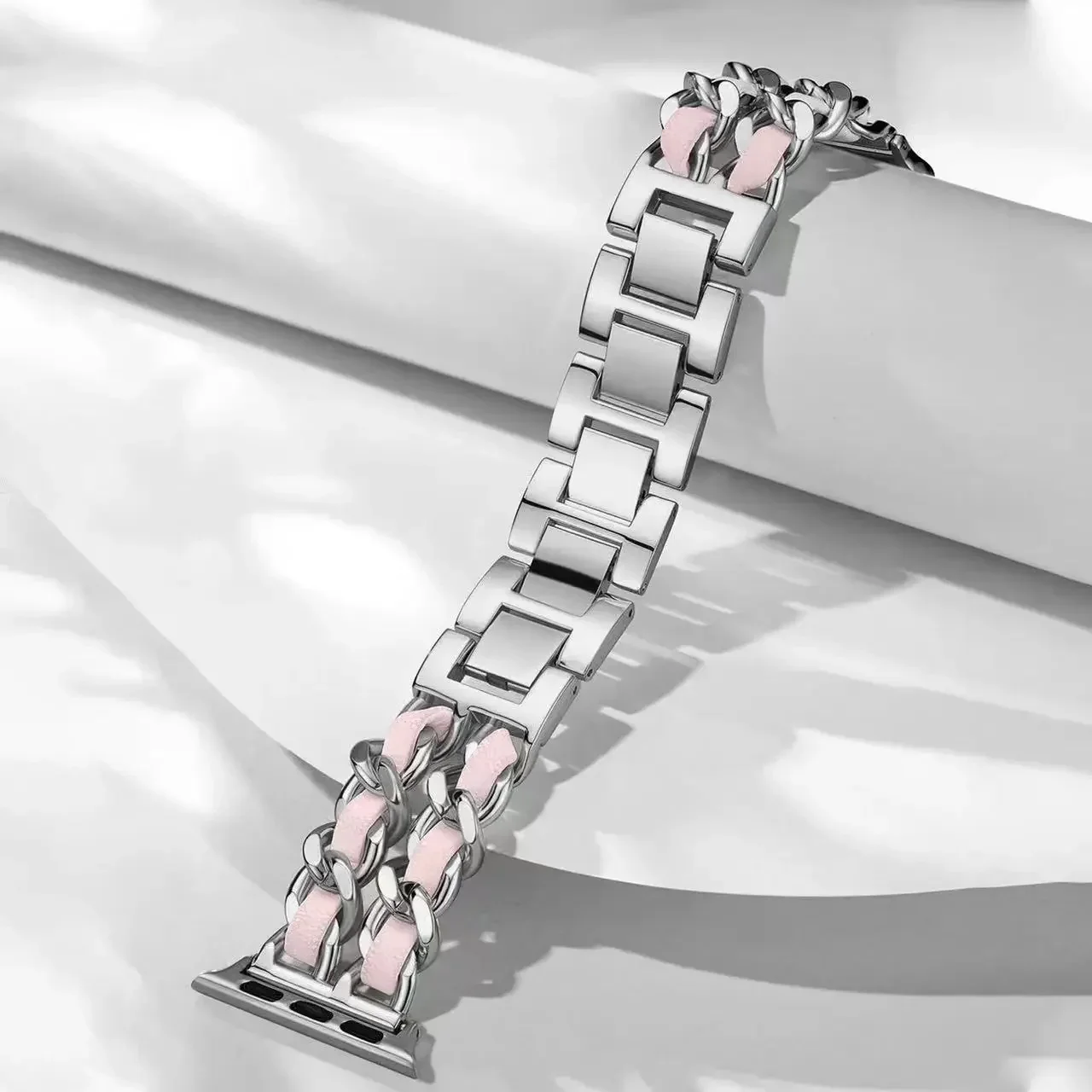 Металлический + кожаный ремешок для Apple Watch Ultra 10 9 8 7 6 5 4 SE Женский браслет для браслета 49 мм 46 мм 45 мм 44 мм 42 мм 41 мм 40 мм