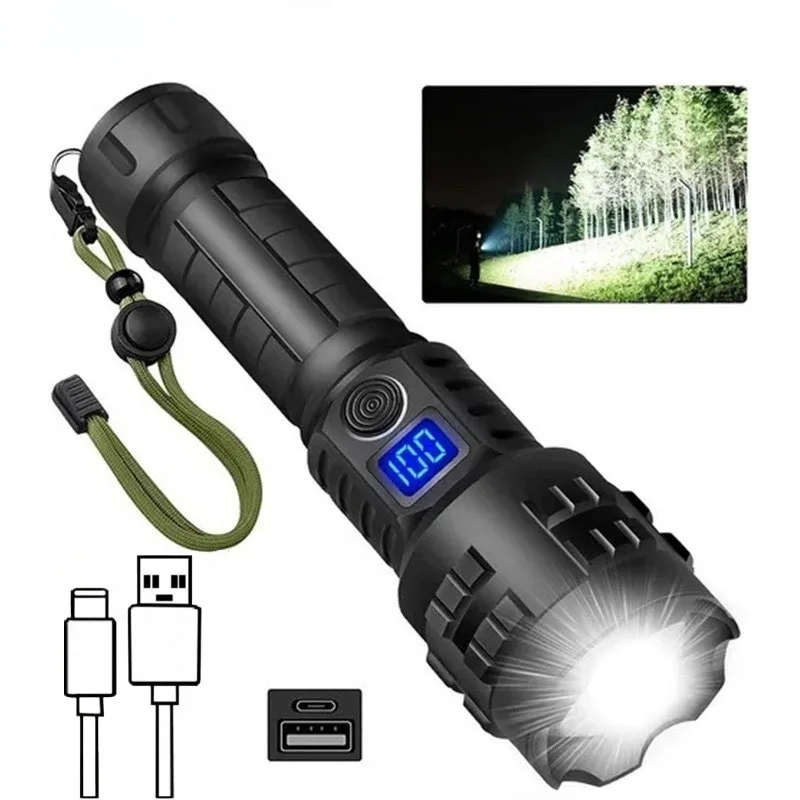 

Мощный светодиодный фонарь P70 с прямой зарядкой Type-C, зумом, цифровым дисплеем, из алюминиевого сплава, для активного отдыха, походов и кемпинга