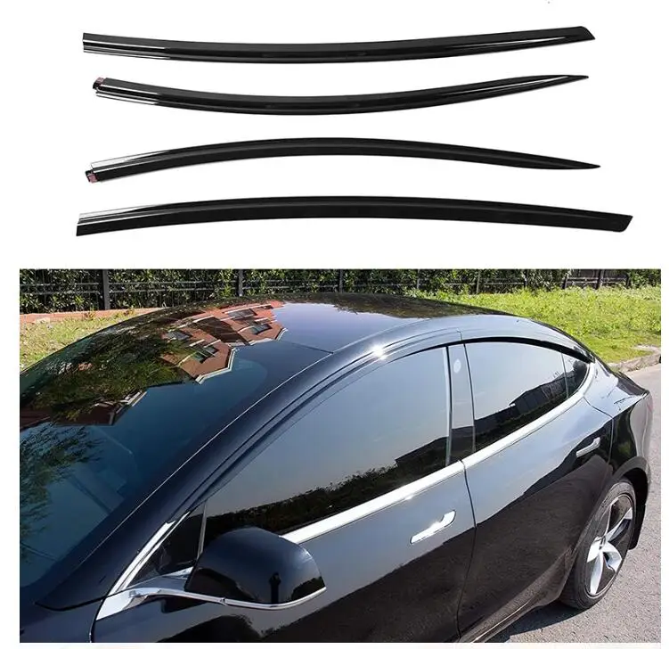 For Tesla Model 3 Model Y Vent Deflector Side Window Deflector Rain Guards Window Visors Rain Guard Car Accessory for Tesla