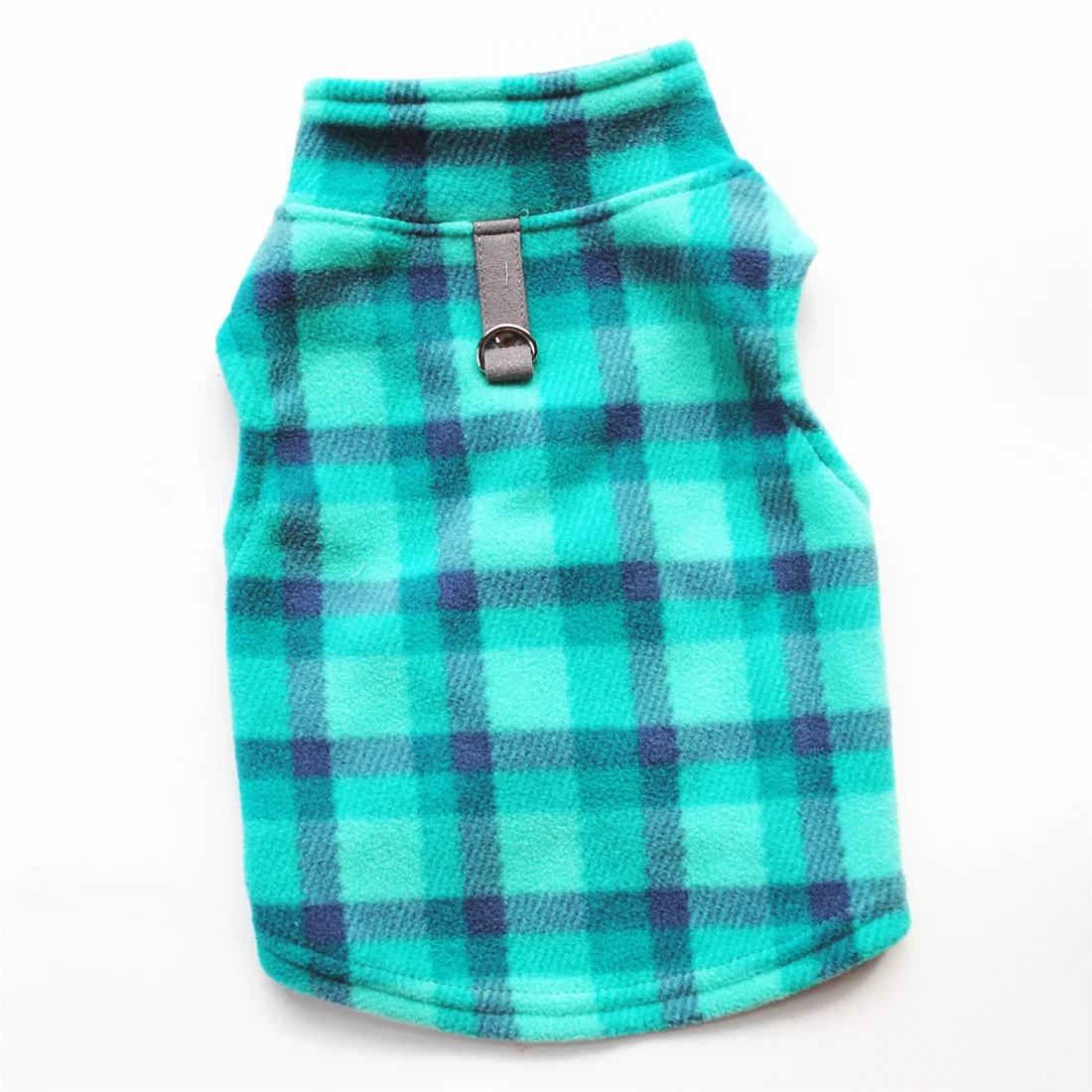 Dog Shirt Dog Warm Hoodie Coat Autumn Winter Thermal Vest Green Plaid Thickened Polar Fleece Jacket Pet Clothes For Small Dogs