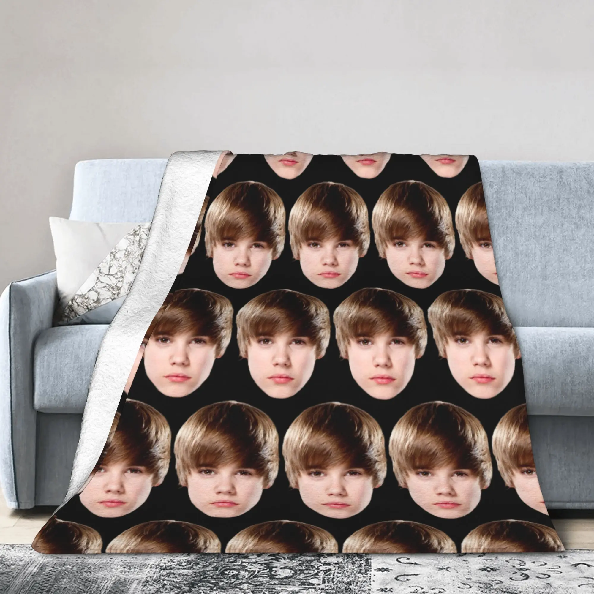 

Justin Bieber Baby Cute Blankets Fleece Print Portable Warm Throw Blankets for Bed Couch Bedspreads