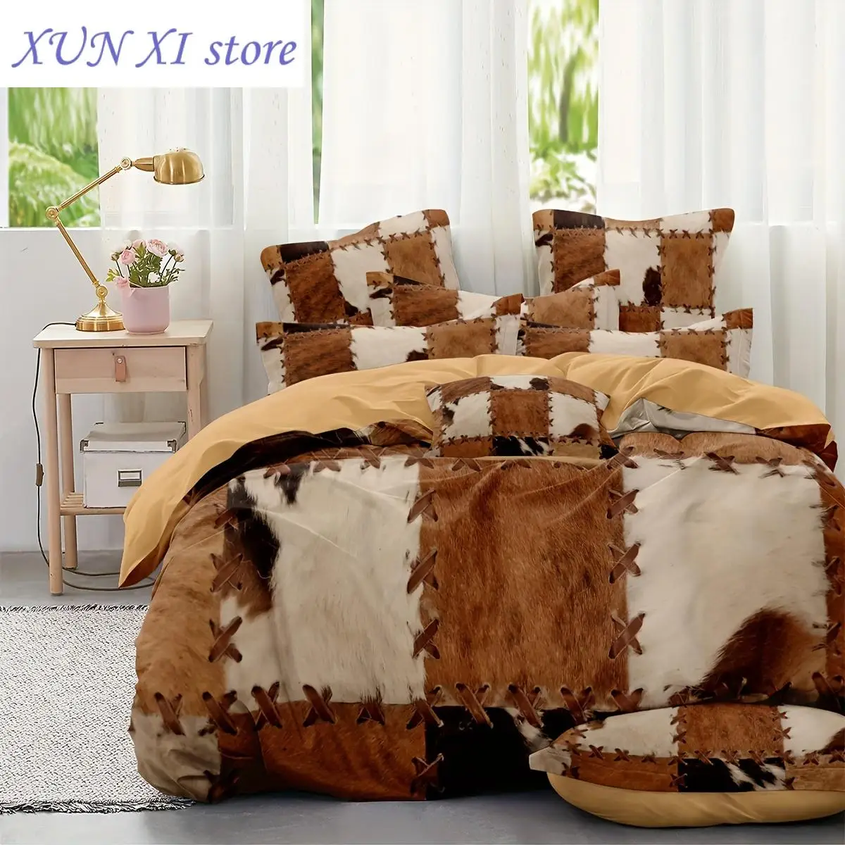 New 2/3pcs Animal Cowhide Duvet Cover Set - Soft and Comfortable Bedding for Bedroom Guest Room - White Black Brown Cow Print