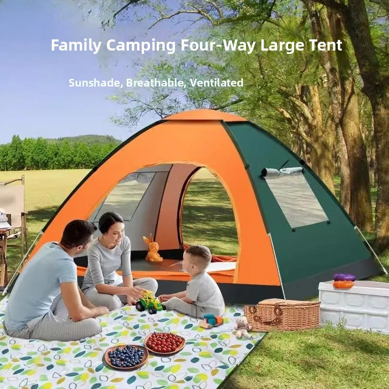 Automatic Outdoor Tent Family Home Use Anti-UV Insect Proof Indoor Small House Adult Child Tent Double Layer Structure Resin ...