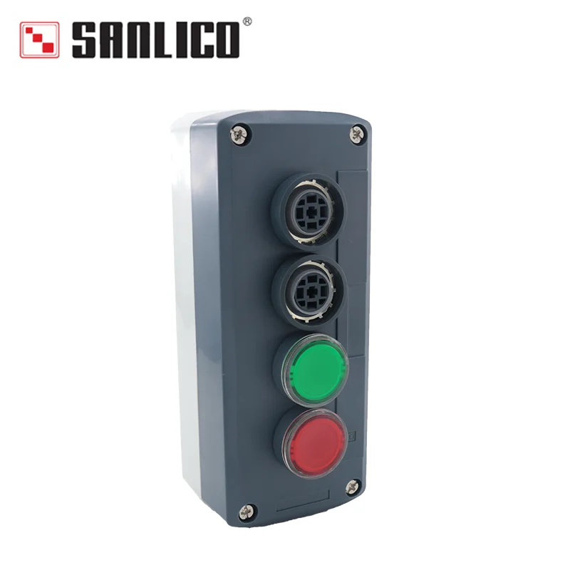 

Waterproof Push Button Switch Control Box Station 2 LED Illuminated Momentary Switch and 2 Momentary Switch SAL LA68H XALD223GRP