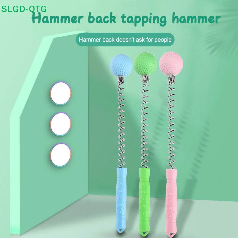 Hot 1PC Manual Massage Hammer Stick Ball Body Massager Spring Elastic Knock Shoulder Arm Leg Hip Waist Whole Massage Tool