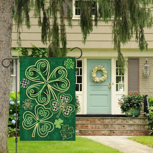 Welcome St. Patrick'S Day Garden Flag 12X18 Double Sided Vertical, Burlap Spring OOV IIC