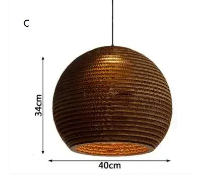 Paper Honeycomb Pendant Lamp Corrugated Cardboard Hang Light for Living Room Restaurant Cafe Clothing Store Lighting E27 image 3