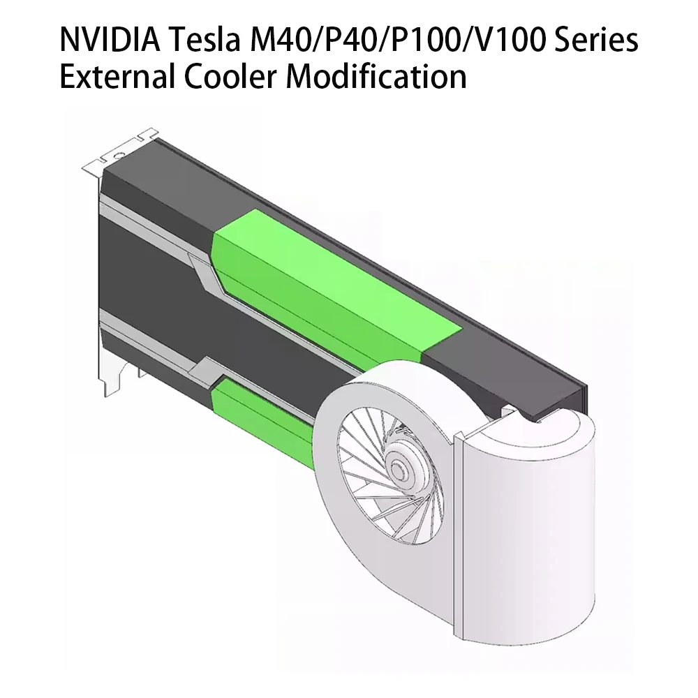 NVIDIA Tesla V100 / P40 / M40 / P100 범용 외부 냉각 솔루션용 더 빠른 저소음 터보 팬 GPU 쿨러 히트싱크 썸네일 2