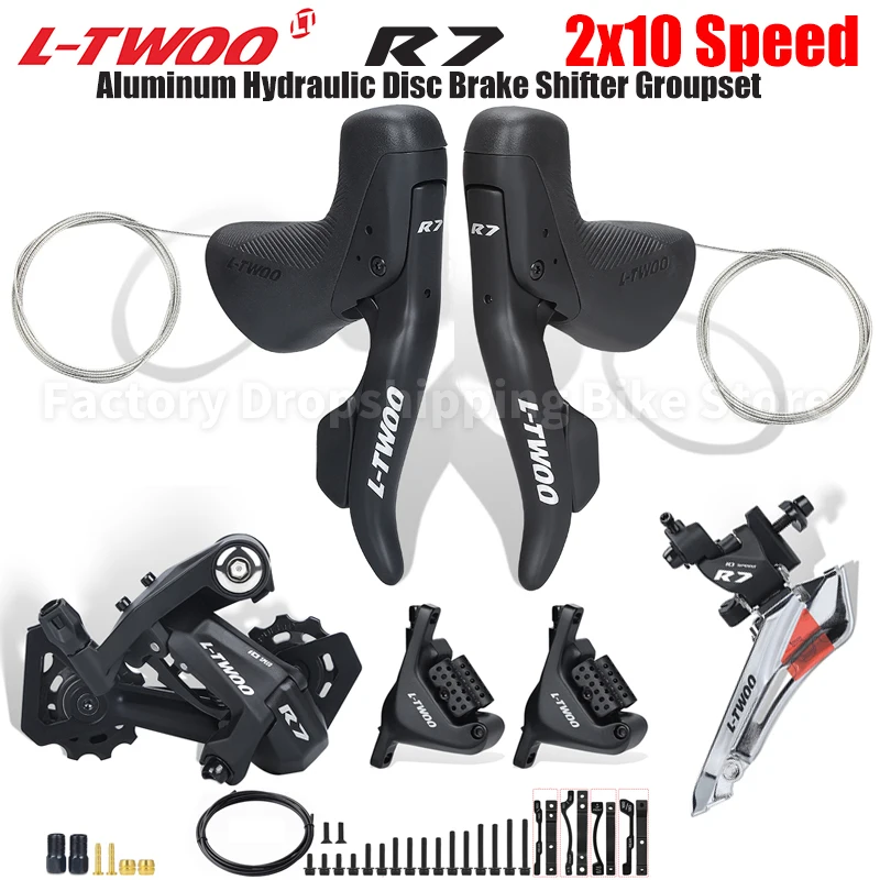 LTWOO R7 Road Bike Aluminum Hydraulic Disc Brake Groupset 2X10 Speed Dual Control Lever 32T Rear Derailleur Bicycle Parts