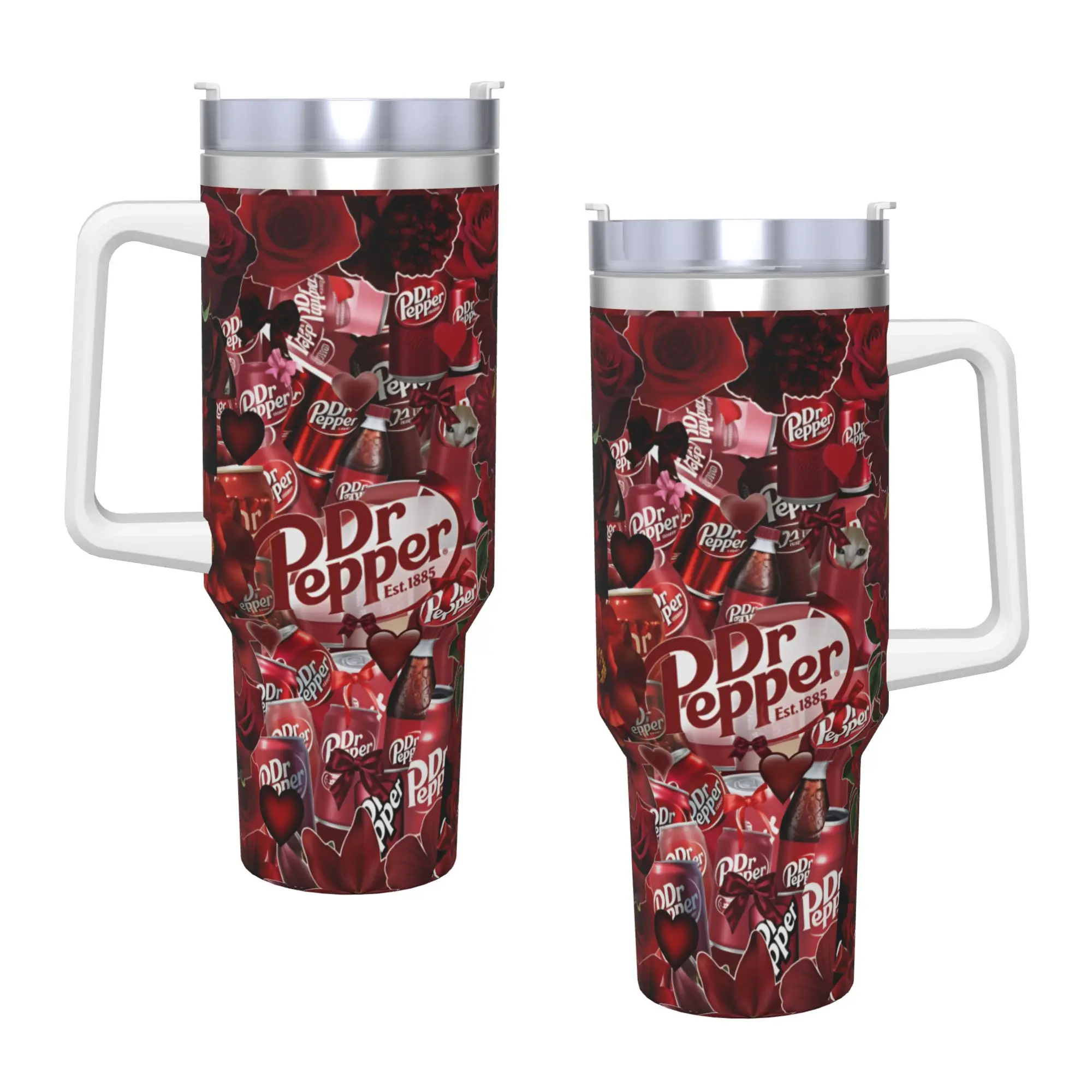 Термокружка Dr Pepper из нержавеющей стали с принтом, большая кофейная кружка для пляжа и автомобиля, сохраняющая тепло и холод, для напитков, молока, чая, воды