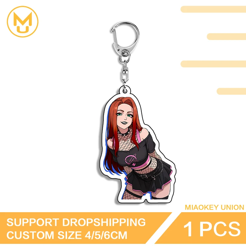 Brown Hair Goth Girl Military Key Chains Personality Popular Hand Luggage Box Rearview Accessories Lanyard For Keys Toys Hobbies