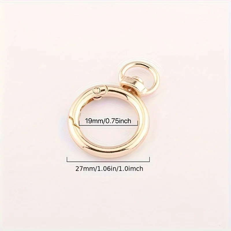 8-Pack High-Quality Zinc Alloy Spring Snap O-Rings, Trigger Round Clips for Keychains and Accessories