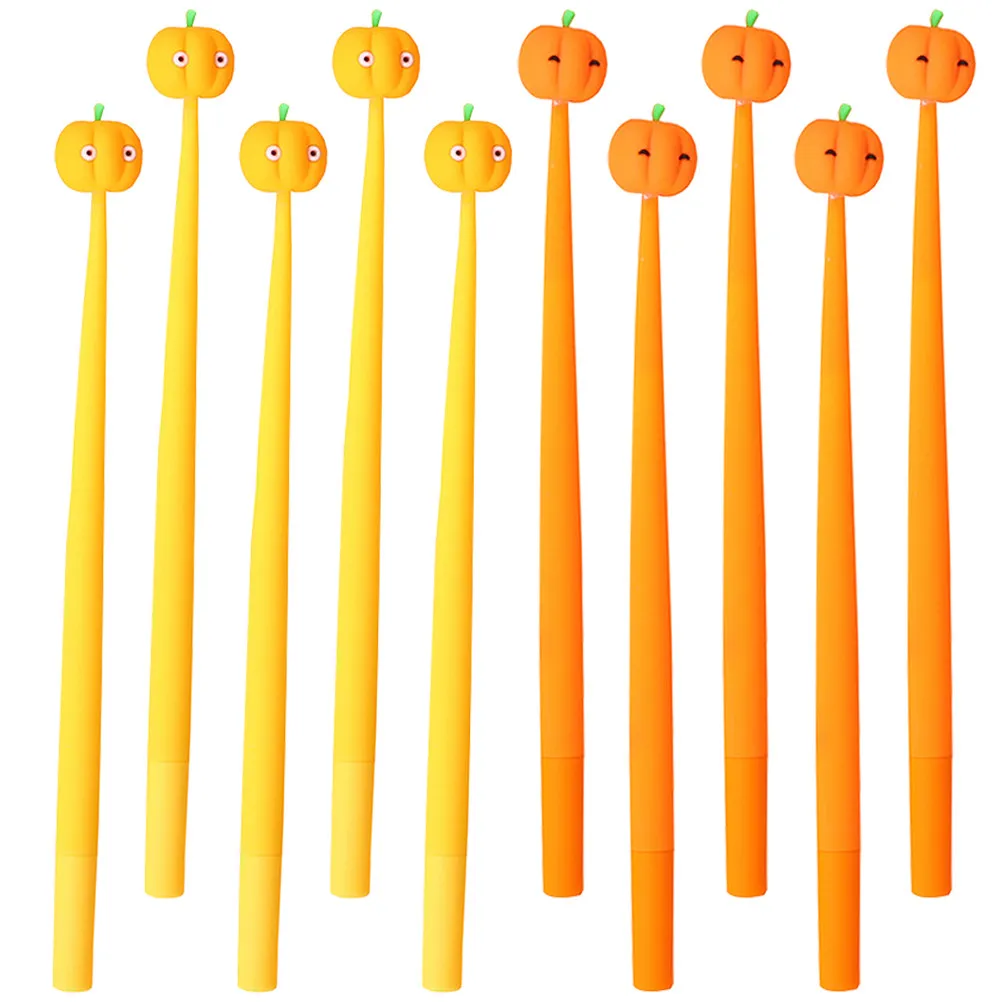 

10pcs Pumpkin Gel Cute Writing Pens For Students Smooth Portable Stationery Multipurpose Sign Pens Teachers Prize Gifts