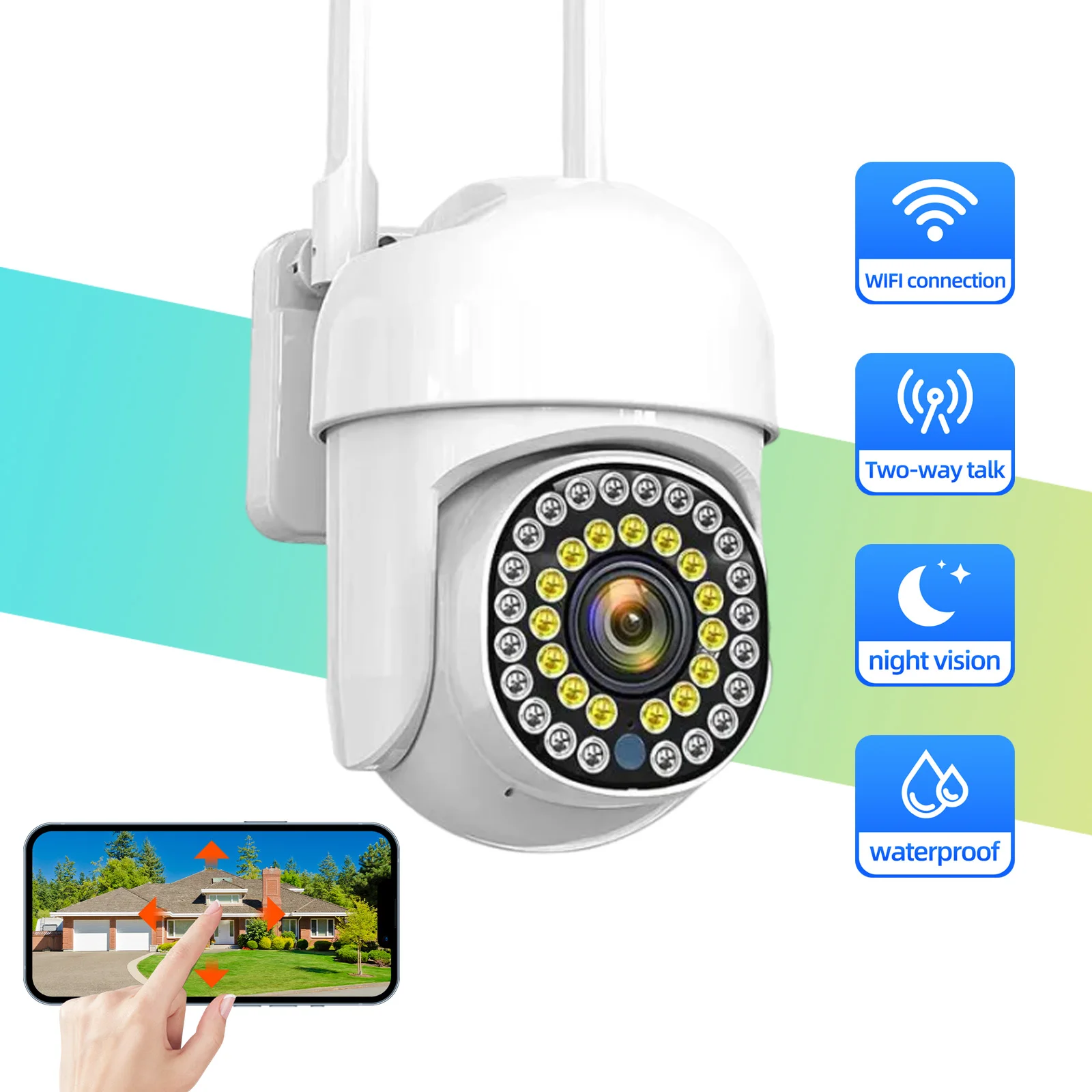 

3 Мп PTZ Wi-Fi камера скоростная купольная IP-камера с автоматическим отслеживанием умный дом наружная беспроводная камера наблюдения монитор ночного видения