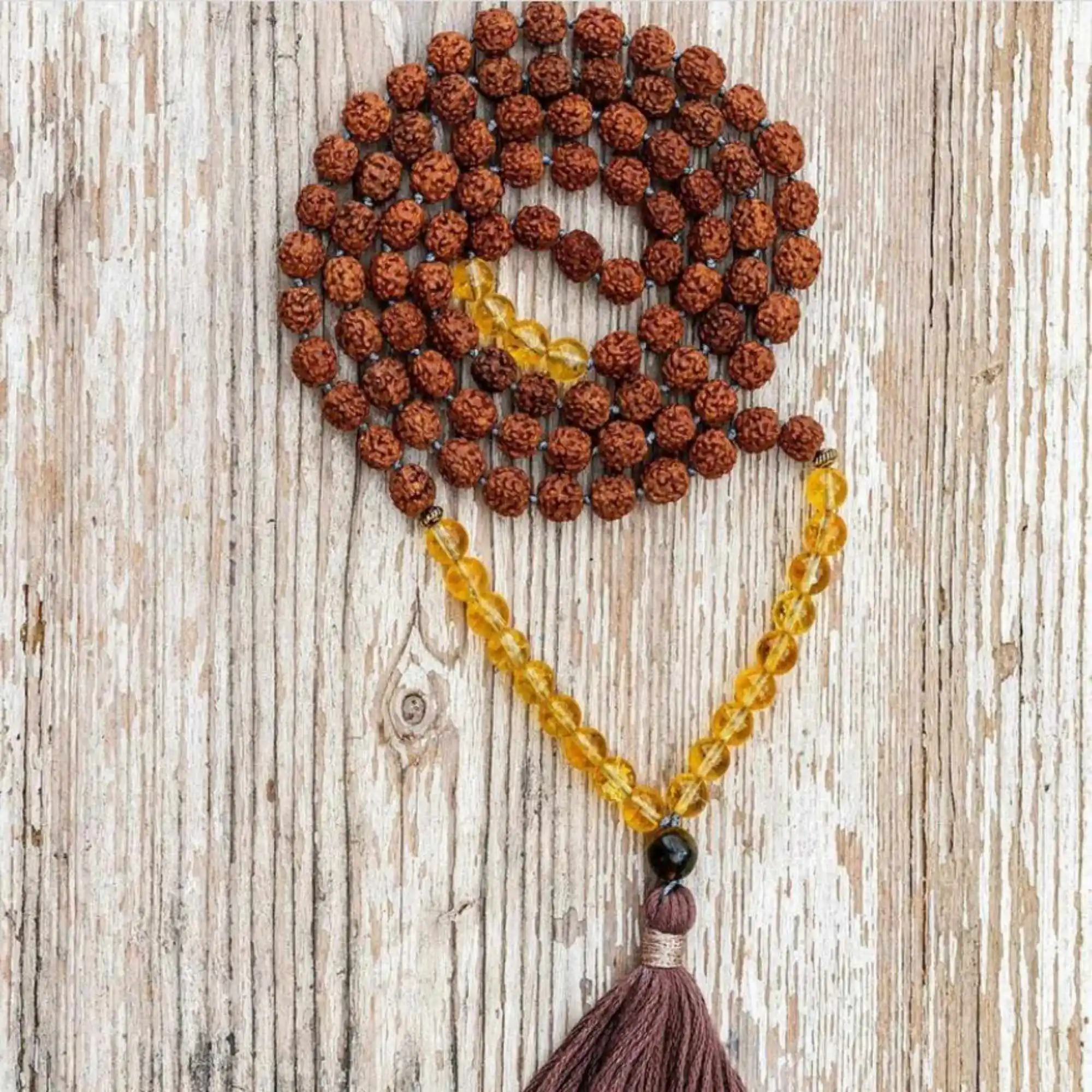 8mm Natural knot 108 Rudraksha gemstone beads necklace Prayer Bohemia Chain spread Gift Diy Cuff Lucky Blessing Prayer  Men