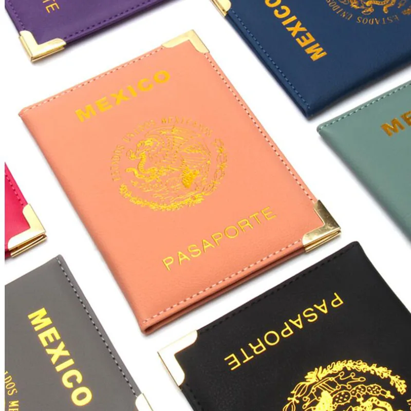 Mexico Travel Passport Holder Case Soft Leather Estados Unidos Mexicanos Passport Cover Business& Credit Card Holder