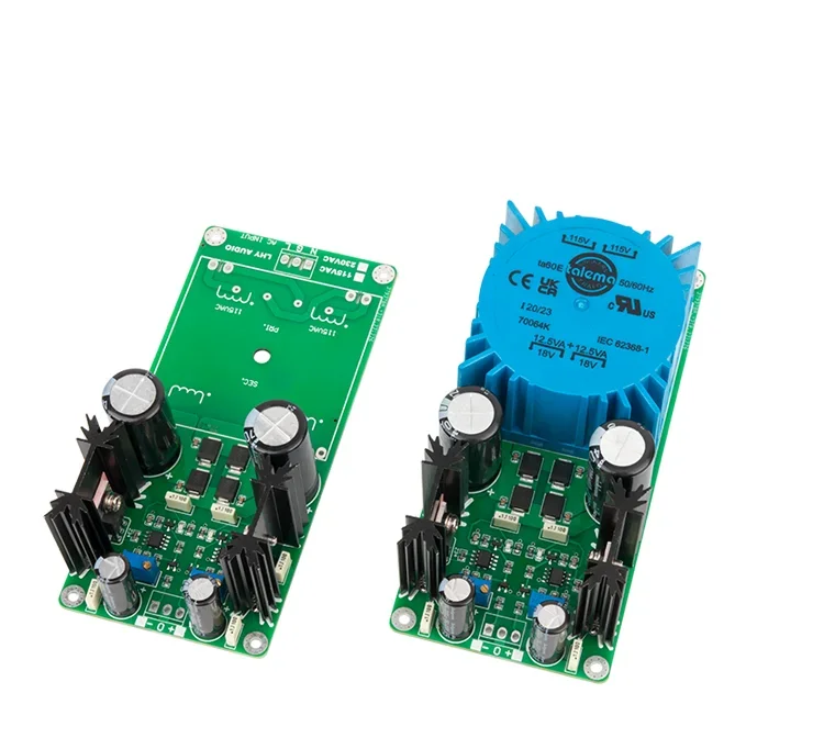 

Positive and negative voltage stabilized DC power board with linear adjustable noise reduction and OP+MOS field transistor Kit