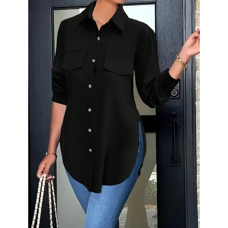 

Женская рубашка Slim Fit с длинным воротником SVE: модная, удобная, дышащая, легкая в уходе – для весны, лета и осени