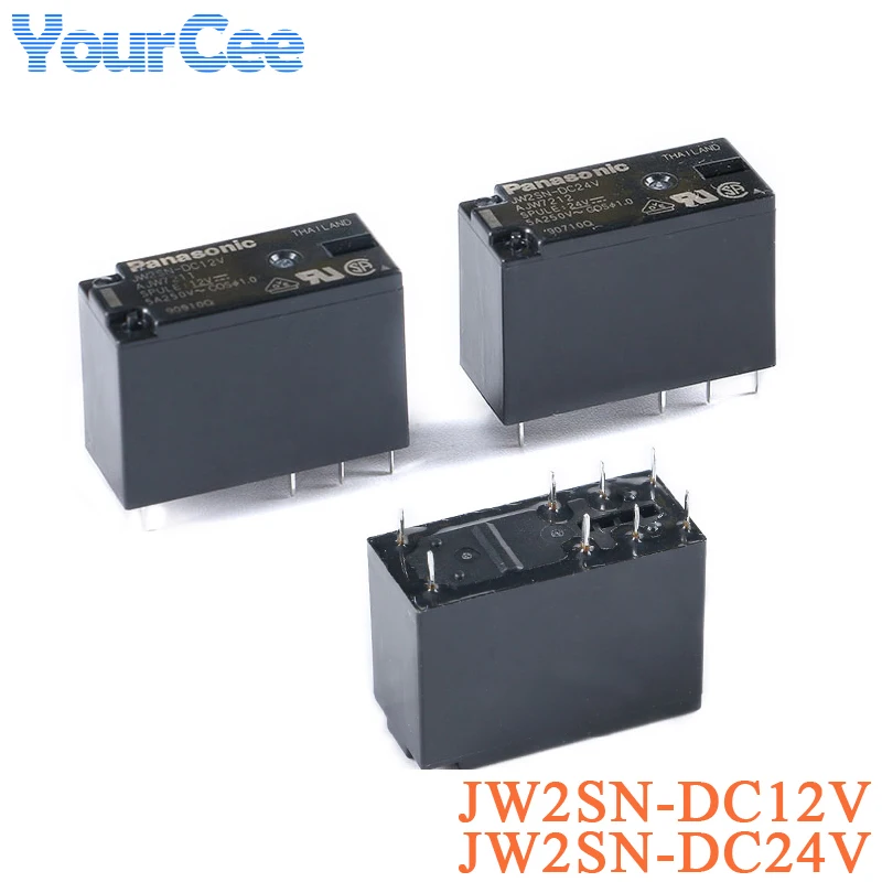 JW2SN DC24V 12V 5A JW2SN-DC12V JW2SN-DC24V Power Relays 8Pins Open And Two Closed