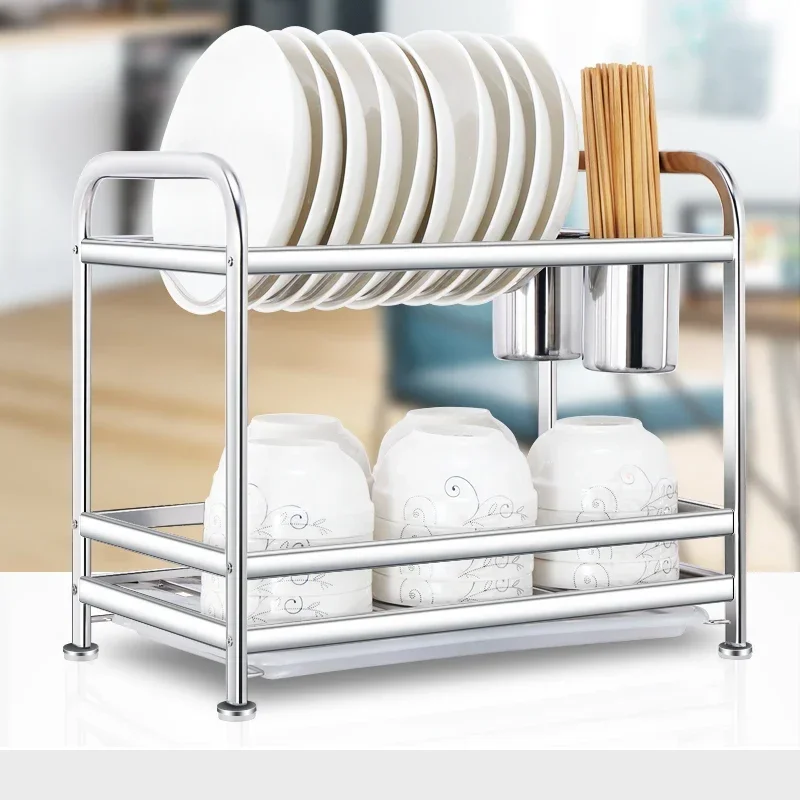 Stainless steel kitchen dish rack drain rack for dishes, chopsticks, kitchen supplies, cupboard racks, storage boxes.