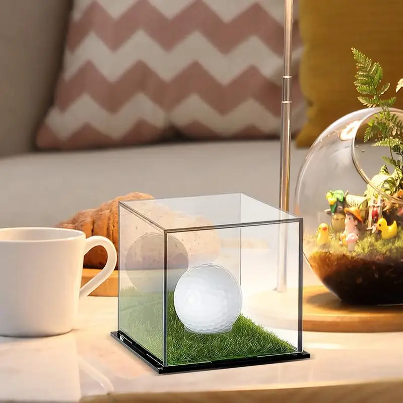 Clear Golf Ball Box 2X Acrylic Single Golf Ball Cube Display Box For Enthusiasts Dust Protection Square Case For Baseball Golf