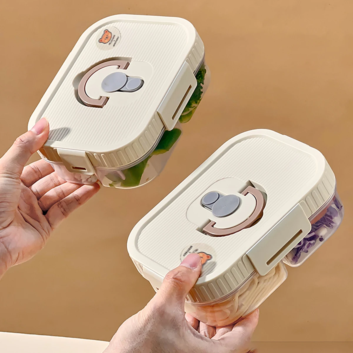 

WORTHBUY Plastic Bento Box With Compartment Portable Reusable Leak-proof Lunch Box For Kids Student Microwave Food Contianer